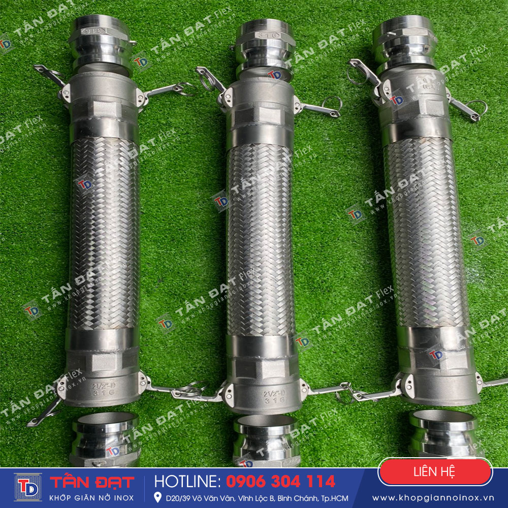 ông mềm inox kết nối đầu D và đầu F 